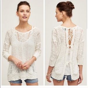 Anthropologie Knitted Open Back Sweater